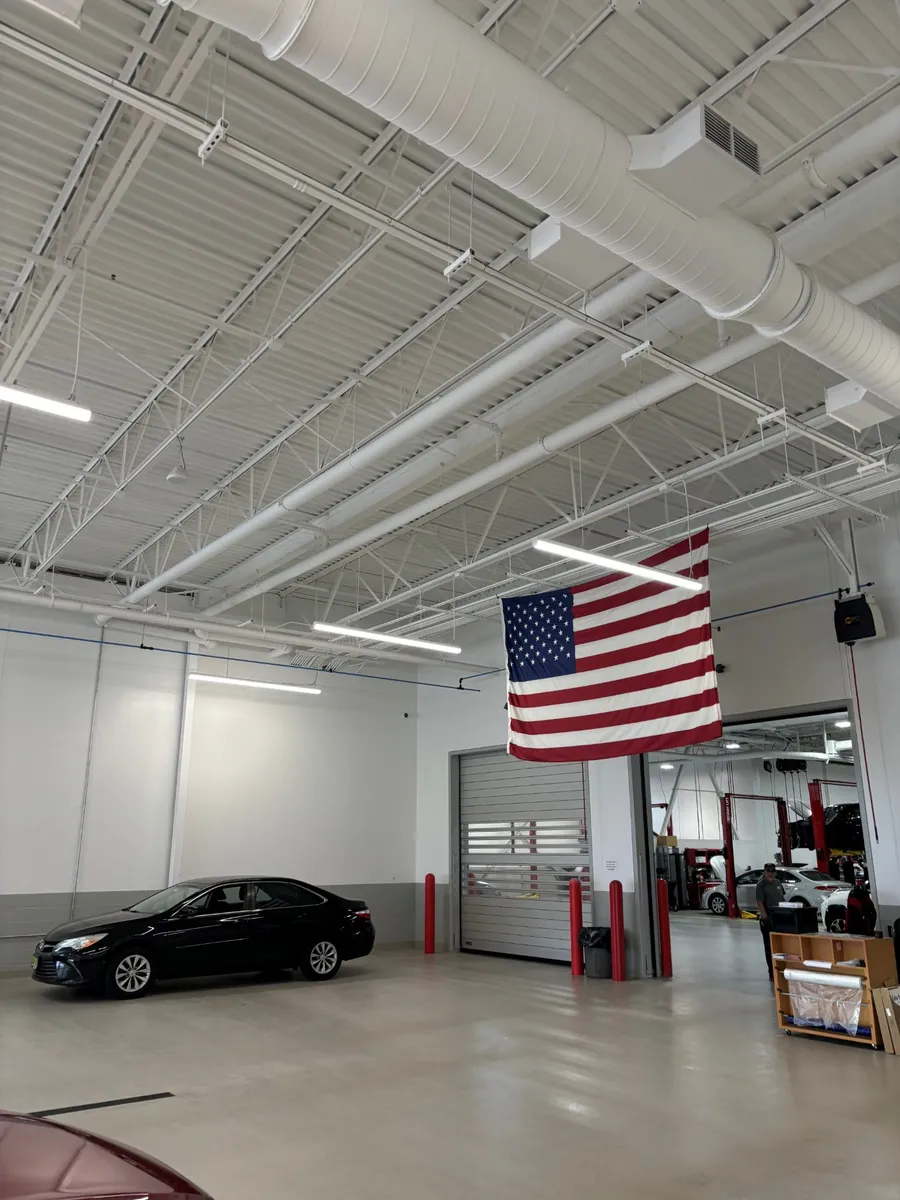 Ener-G Electric jobsite with the American flag