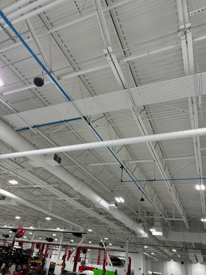 Overhead commercial electrical distribution installed by Ener-G Electric